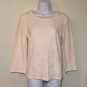 White/Cream Basic Editions 100% Cotton Tunic style Top size Small